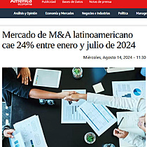 Mercado de M&A latinoamericano cae 24% entre enero y julio de 2024